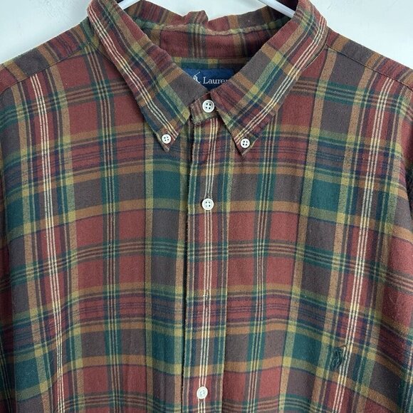 Polo Ralph Lauren Shirt Mens 4XLT Tall Multicolor Plaid Long Sleeve Button Down - Picture 1 of 9